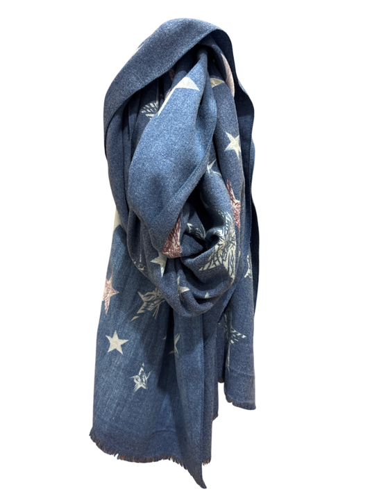 Schal Blau Sterne Onesize - Unbekannt