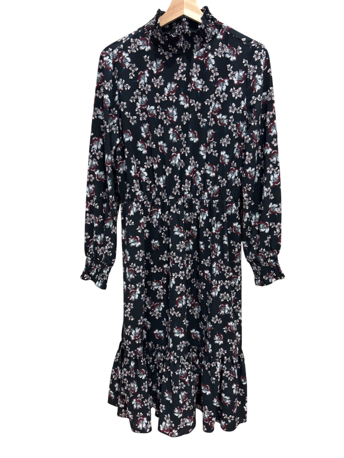 Kleid Schwarz mit Blumenmuster M - Gina Trikot