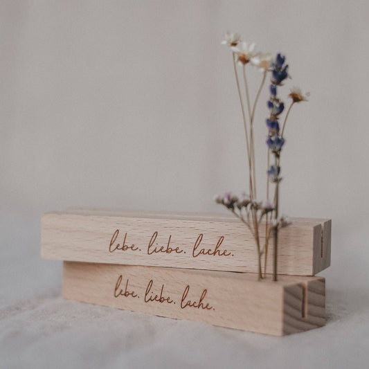 Karten-/Blumenhalter - Lebe Liebe Lache
