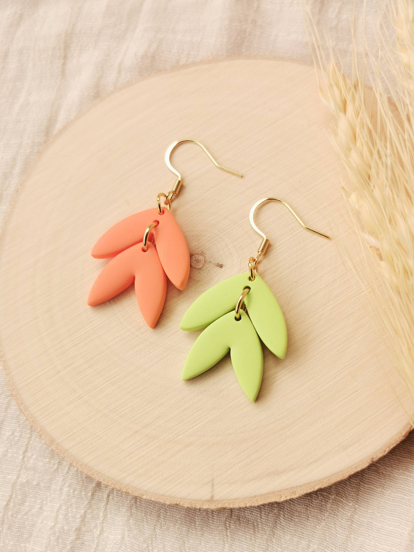 Ohrringe aus Polymer Ton in Pastellfarben