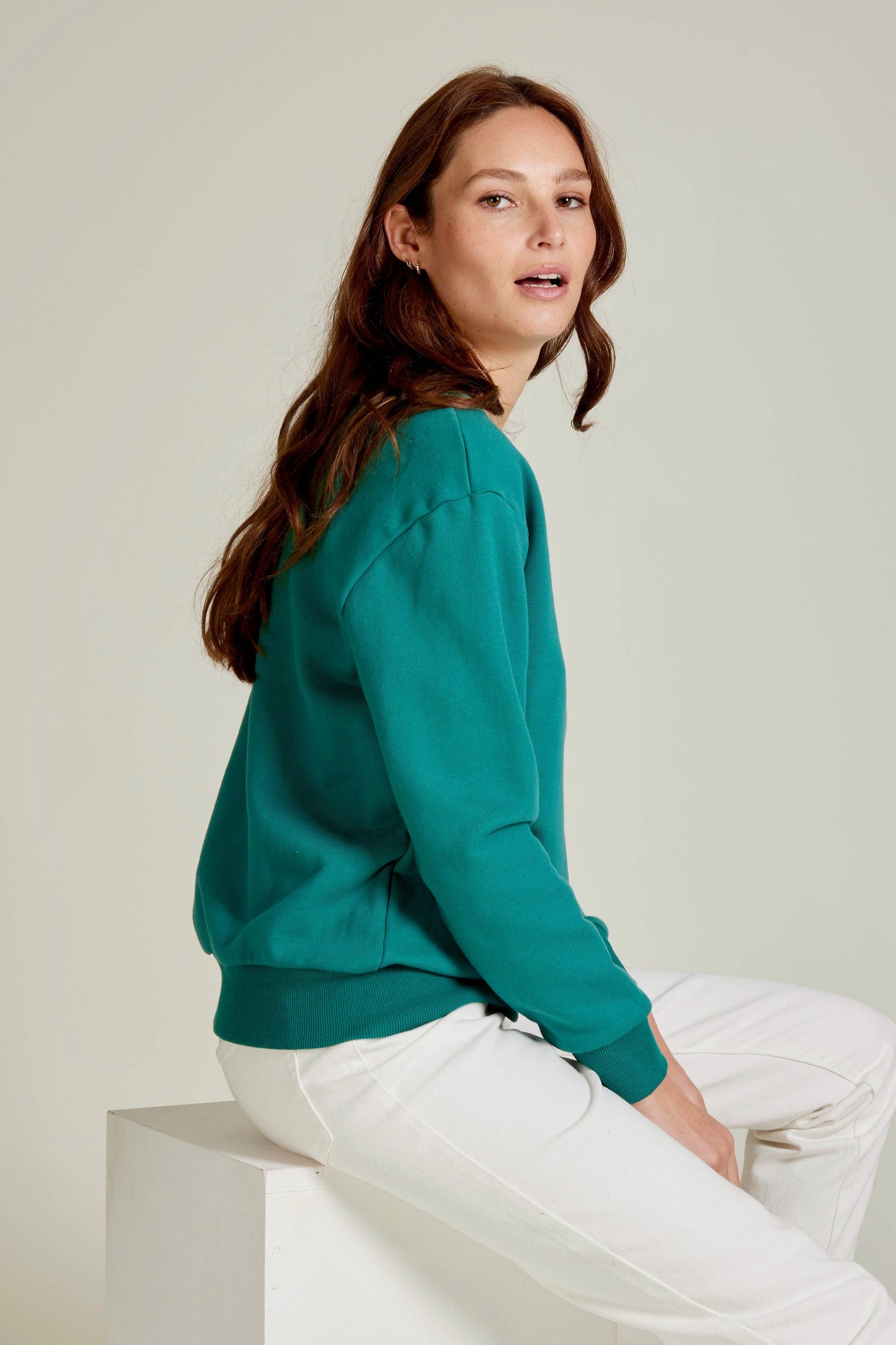 Sweatshirt aus Baumwolle mit „SAY MOI OUI“ -Schriftzug